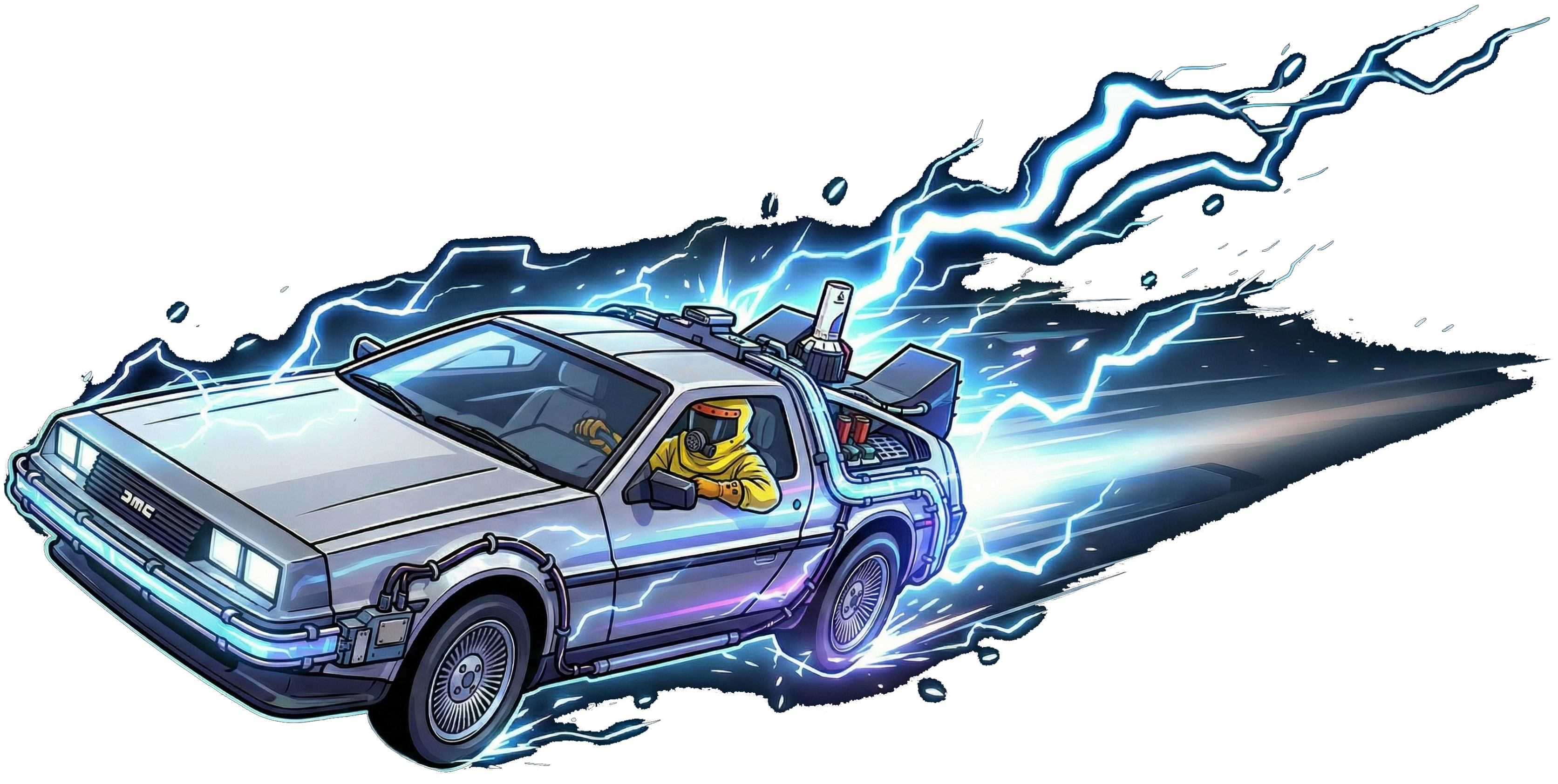 Illustration d'une delorean